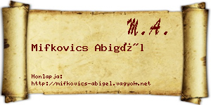 Mifkovics Abigél névjegykártya